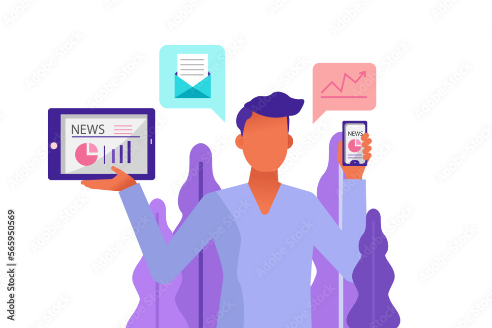 Man is presenting Business news. Character vector design. Man is presenting Business news. Character vector design.