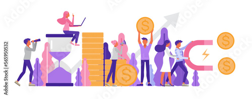 Investment financial concept character vector design