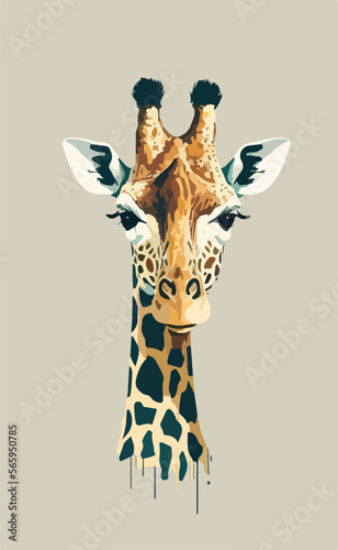 giraffe vector heads illustration art