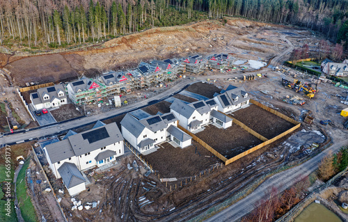 New housing development building houses for increased demand in rural areas photo