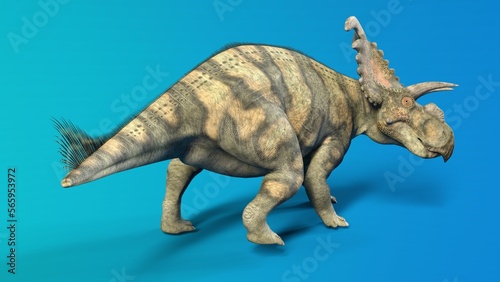 3d-illustration of an isolated extincted dinosaur albertaceratops