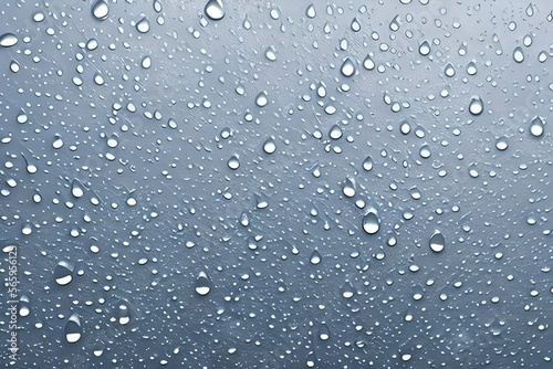 rain drops on window with blue background