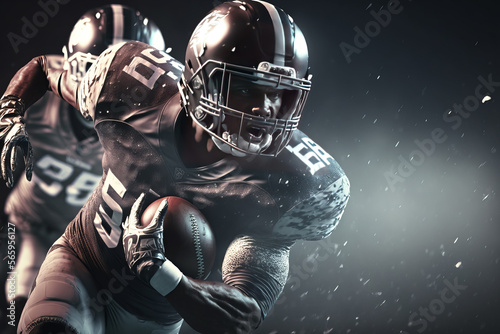 American football players in a super bowl game, created with enerative AI technology