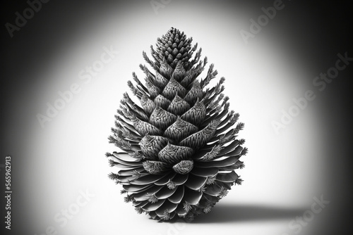 pine cone on black background