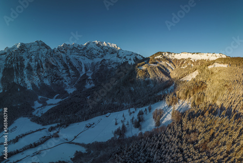 Kühschwalb Valley with Hoher Göll and Rossfeld in Kuchl, Salzburg, Austria