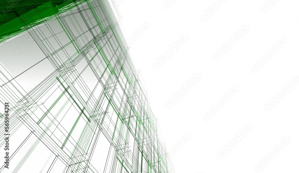 Abstract modern architecture 3d rendering