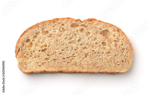 Top view of single bread slice