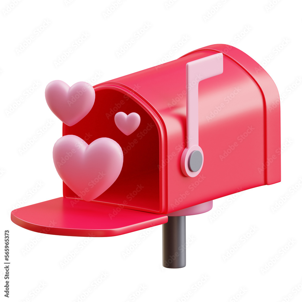 3D message, mail, valentine's day, 3D rendering illustration 3D message, mail, valentine's day, 3D rendering illustration