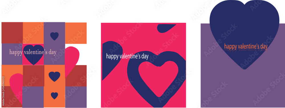 Fototapeta premium Valentine’s Day vector illustration, gift cards