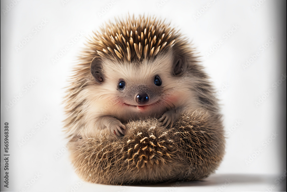 Obraz premium hedgehog on white background, isolated, generative ai
