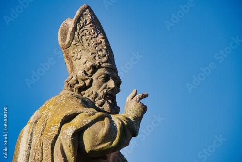 Statue of Adalbert on Charles bridge, Prague. Czech Republic