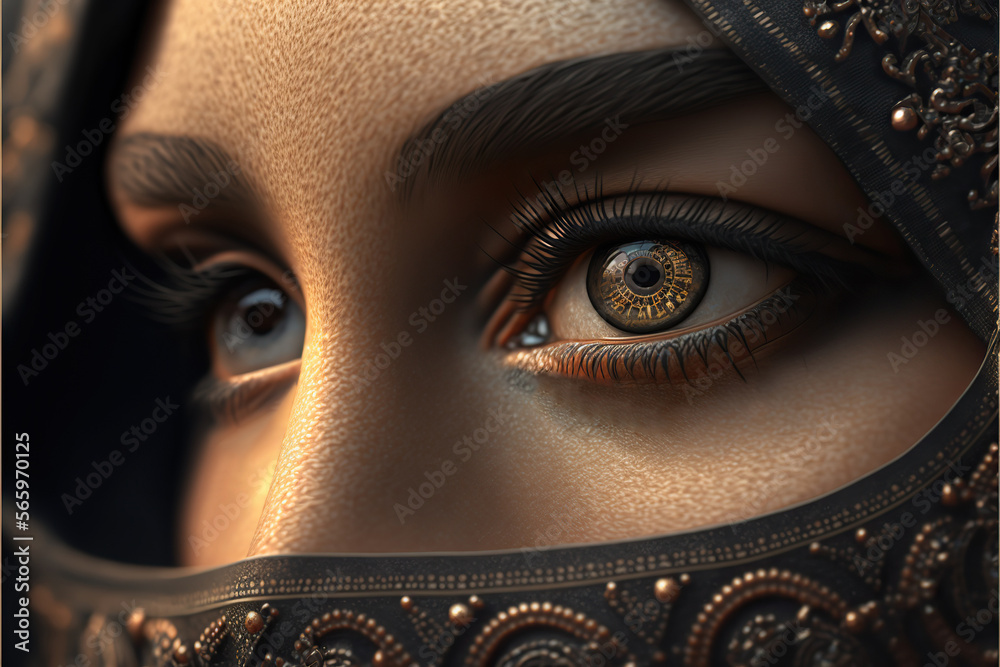 Generative ai close up of woman’s beautiful eyes