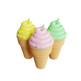 ice cream cone pack 3d illustration