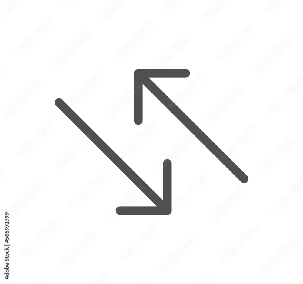 Arrows related icon outline and linear vector.