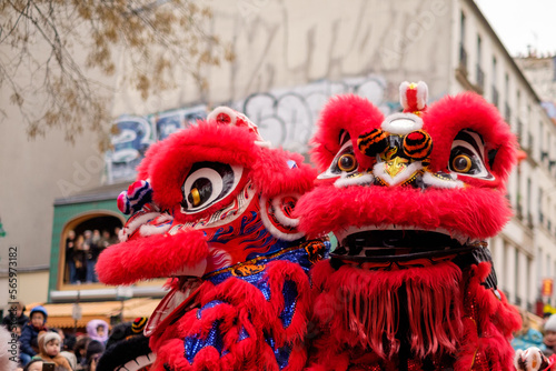 Photography Paris, France - Jan 28 2023, Chinese New Year in Belleville