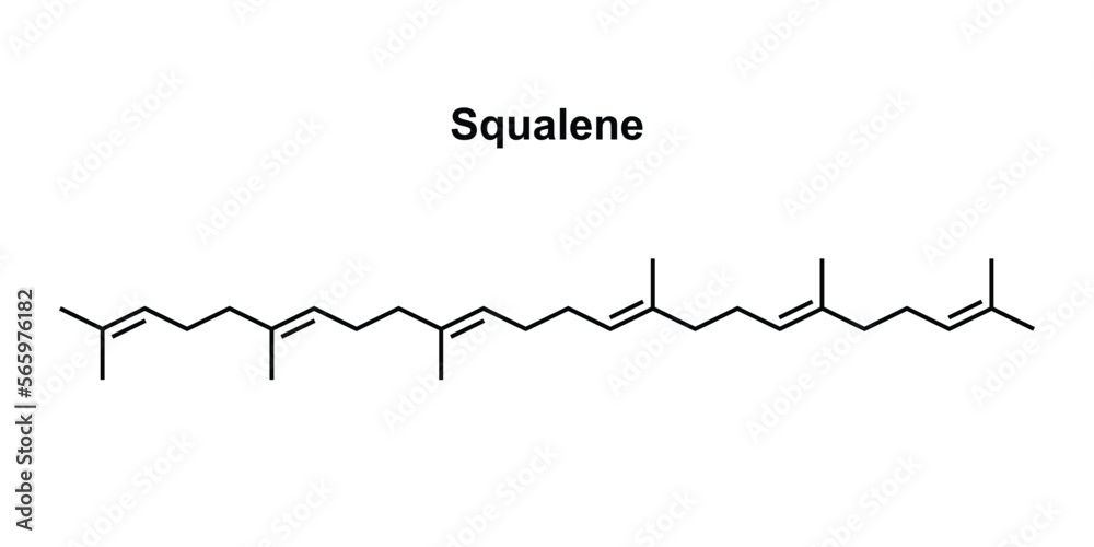 Squalene Chemical Formula. Vector Illustration.