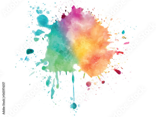 Vector of multicolored watercolor splash blot