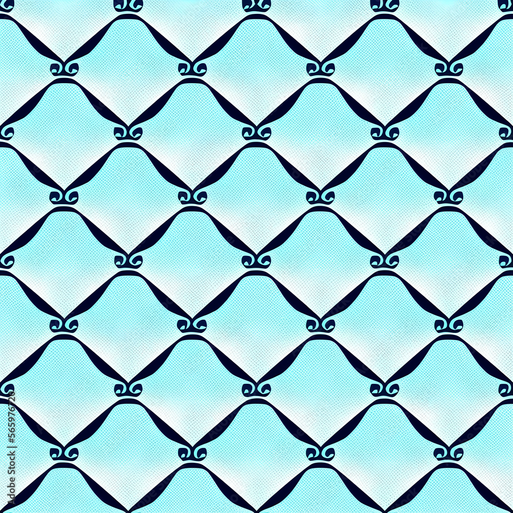 Fototapeta premium Seamless Mediterranean pattern. Generative AI
