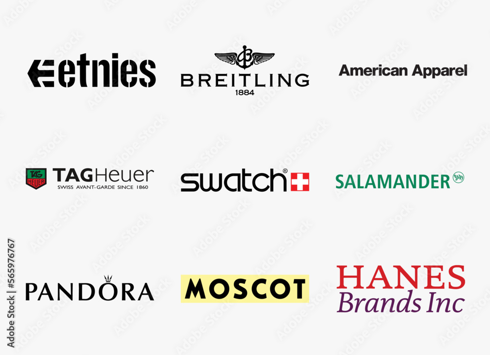 Top fashion brand logo. Most popular fashion brand logo collection