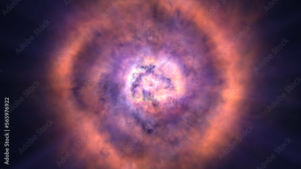 Fototapeta premium fire ball explosion in space