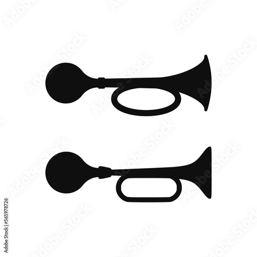 Signal horns icon. Air horn icon. Rubber bike klaxon trumpet vector