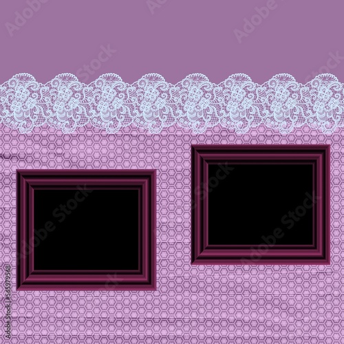 cadre dentelle, rose