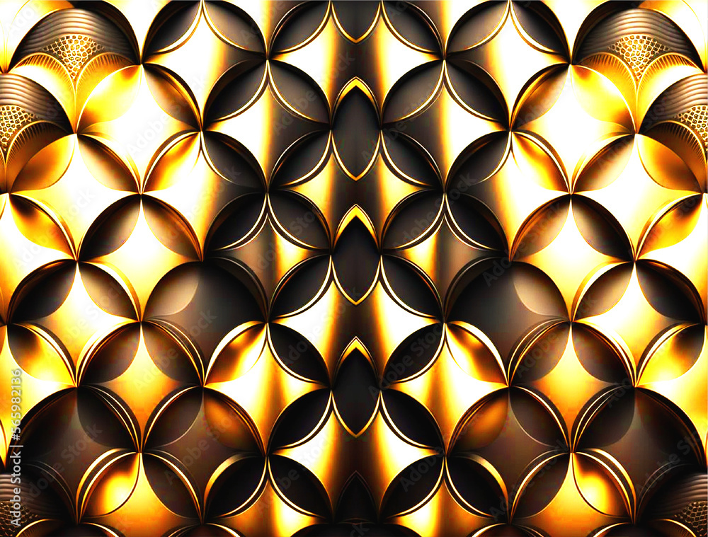 luxury Pattern of black and gold scales background wall furniture. generative ai luxury Pattern of black and gold scales background wall furniture. generative ai