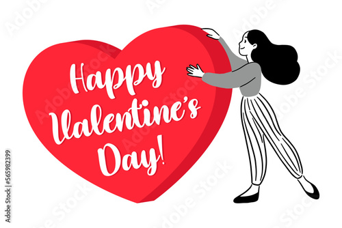 Valentine's Day invitation card with heart