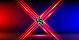 Red blue versus gaming background design. Fight night. Versus battle. VS for sports and fight competition.