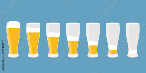 Glass of Beer Vector Illustration Isolated.