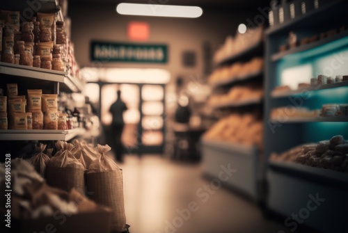 Grocery Store Shelves. Generative AI