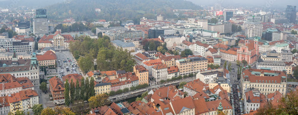 Views of Ljubljana city center, Slovenia