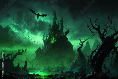 Dark fantasy landscape  dark world background