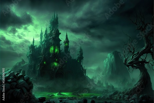 Dark fantasy landscape  dark world background