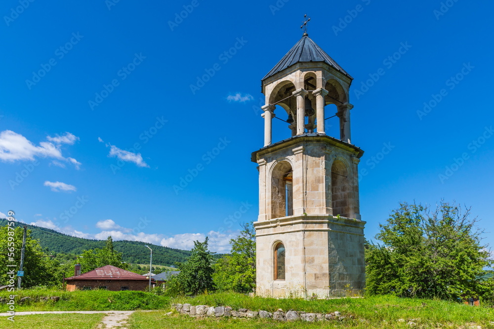 bell tower of a small ancient Georgian church, Georgia