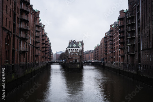 Romantic, moody pictures of the Canal in the city of Hamburg, Germany.