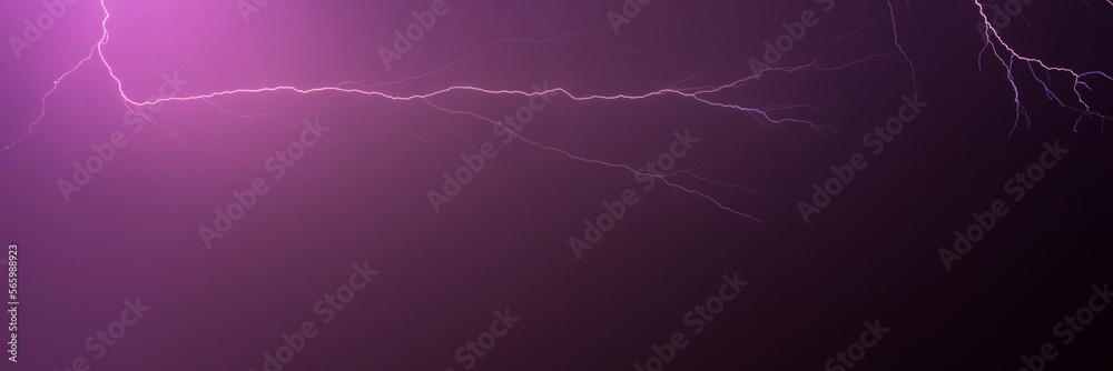 vertical lightning Flashes Across a Stormy Night Sky