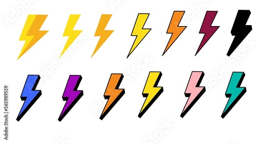 electric shock vector illustrations with different types