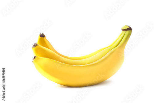 three bananas isolated on white background