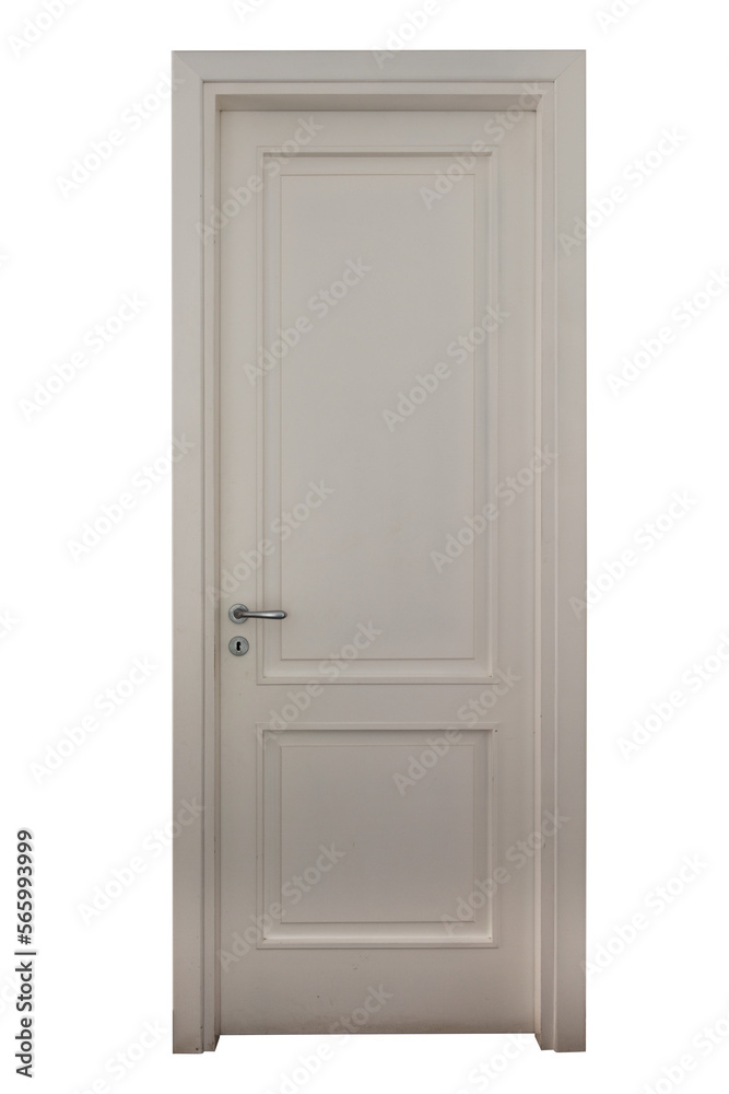 Image of a white door. concept of new business opportunities and choices