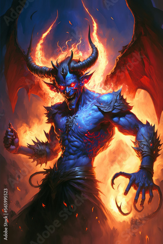 demon wizard, dark fantasy character, monster, art illustration 