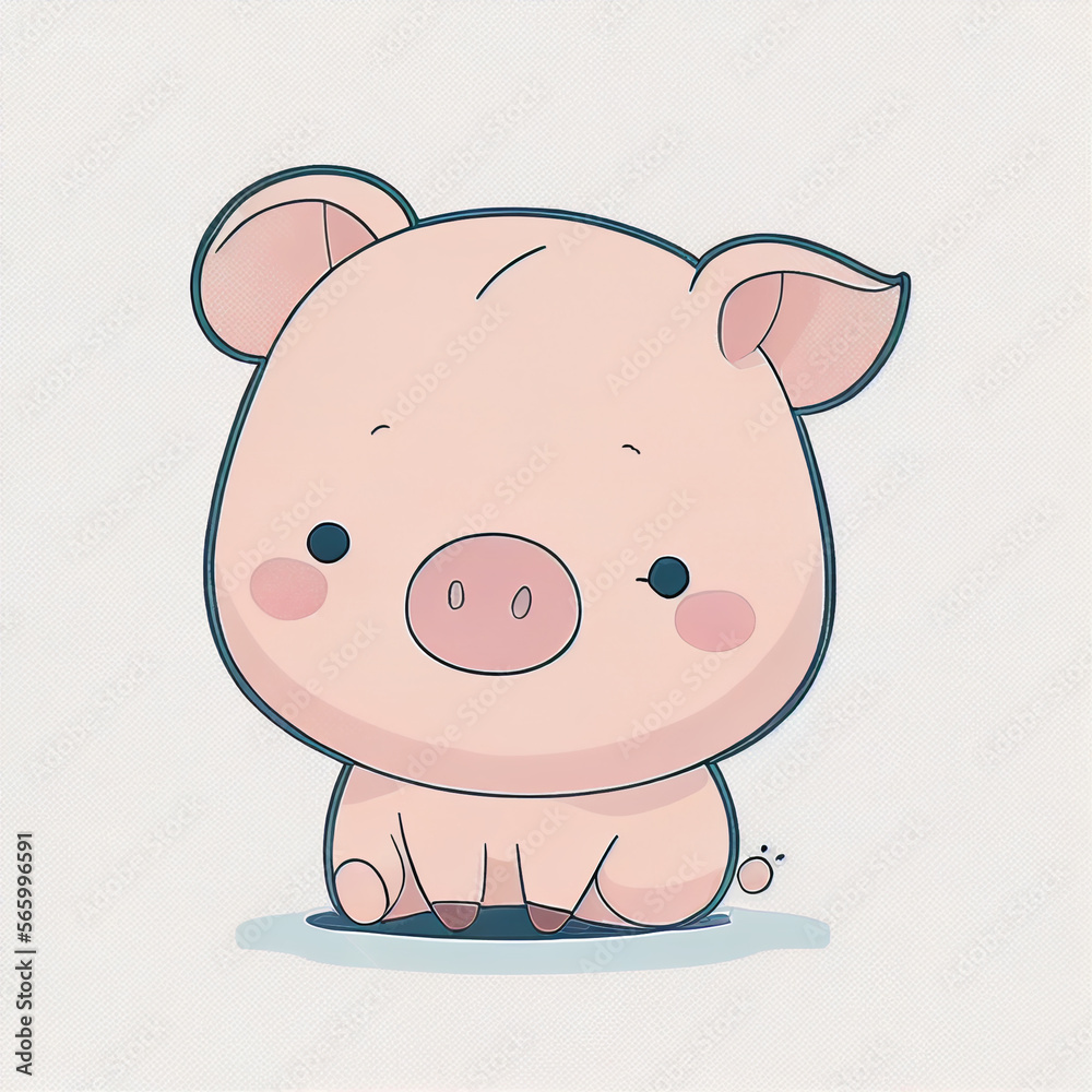 Cartoon funny pig. Joyful pig.. Cartoon funny pig. Joyful pig..