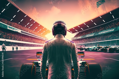 A Formula One driver waits outside the venue for the race. artificial intelligence that can generate new ideas Generative AI