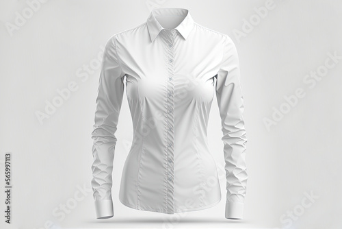 White womens shirt long sleeve made with Generative AI.