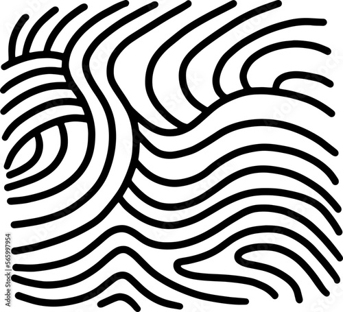 Abstract skein. Texture of noodles and spaghetti. Fingerprint identification. Ink ornament