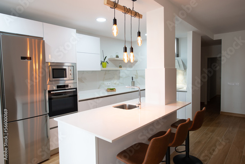 modern kitchen in a house equipped with all its appliances