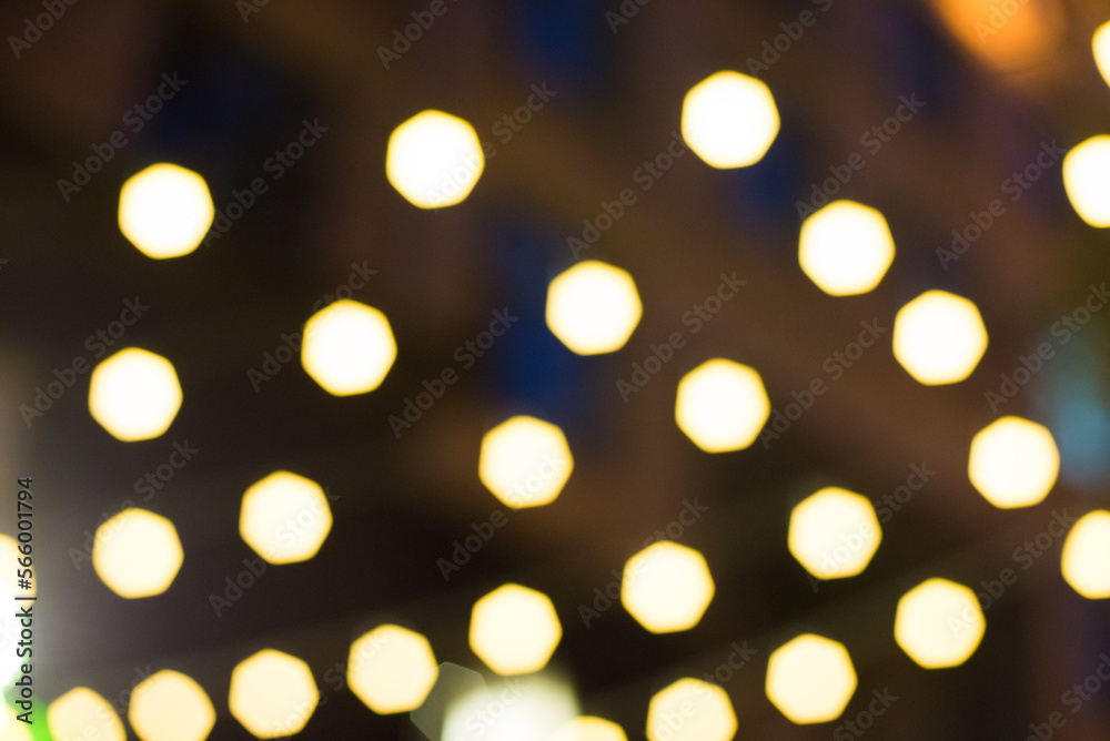 Blurred background, bokeh with colorful lights, festive lighting