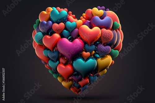 Colorful heart shape balloons Colorful heart shape balloons.