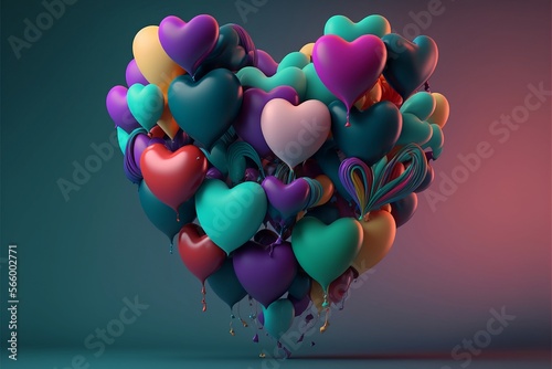 Colorful heart shape balloons Colorful heart shape balloons.