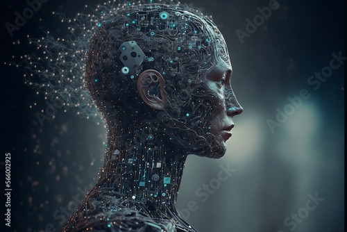 humanoid with a neural network thinks Artificial.